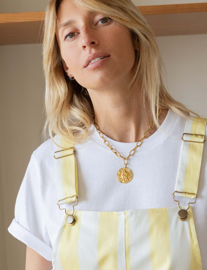 Yellow striped overalls Faby
