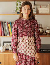 Blouse bordeaux fleurie Palomy