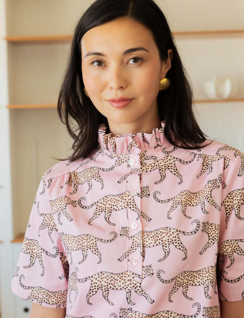 Robe rose & léopards Fati