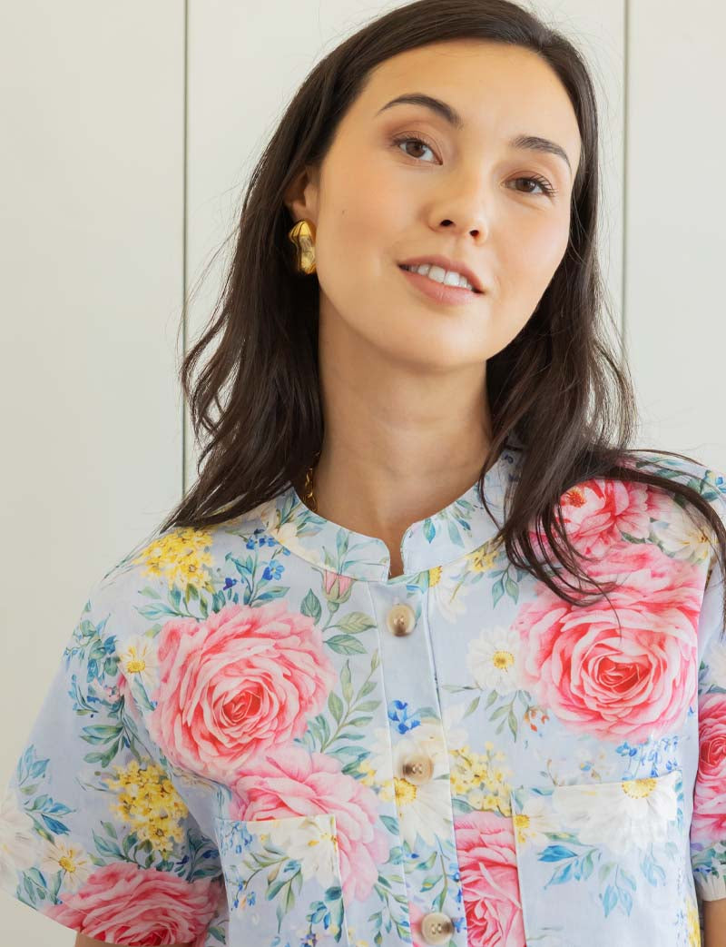 Robe ciel fleurie Lena