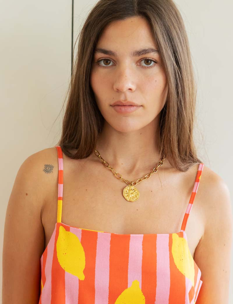 Striped and lemon dress Tela