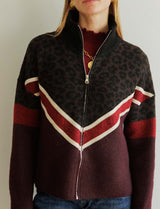 Gilet léopard & bordeaux Wade
