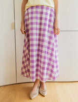 Jupe vichy lilas Yvelle