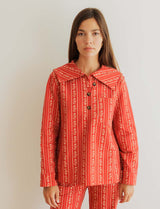Martin red floral smock top