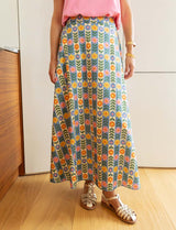 Yvelle Striped Floral Skirt