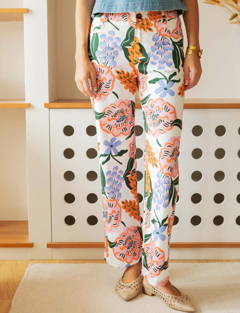 White floral jeans 3 Jony