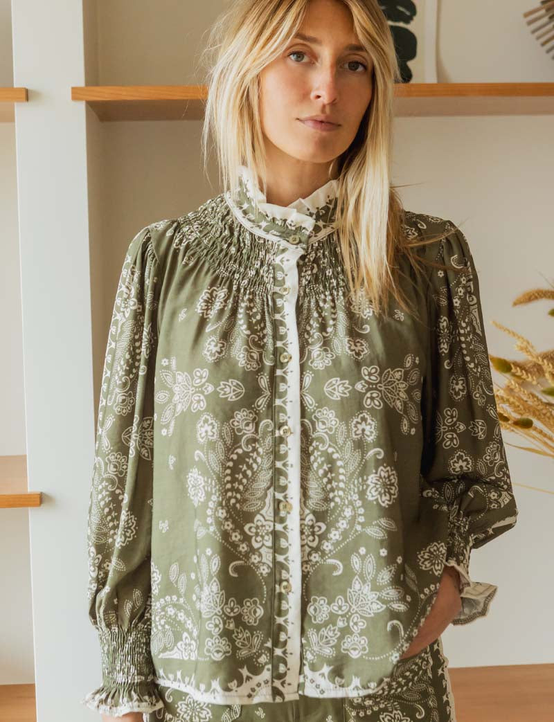 Leona olive shirt