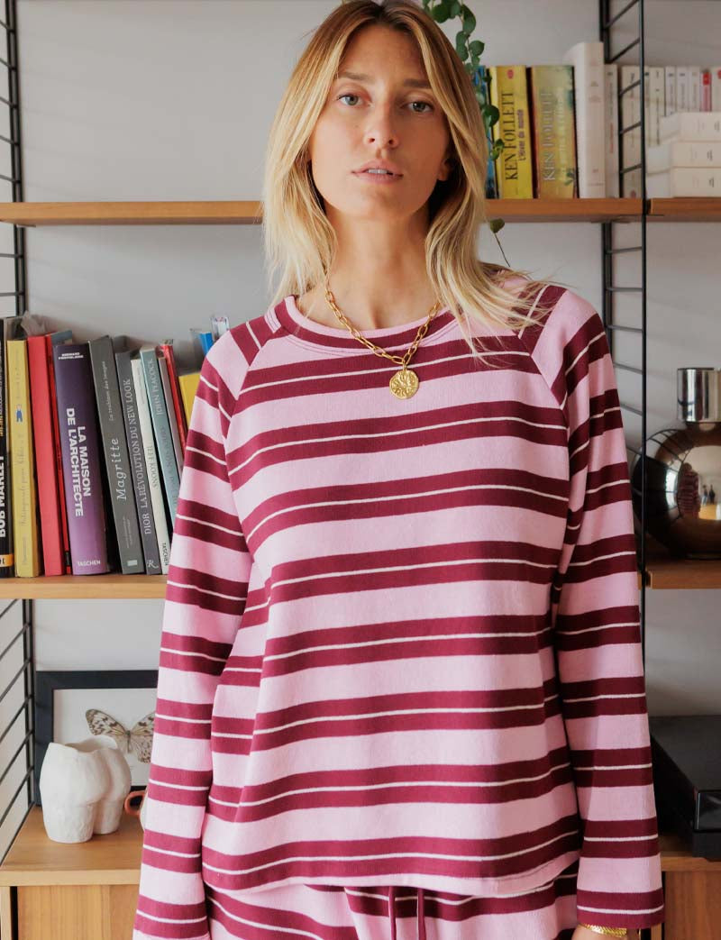 Pink & burgundy Lior top