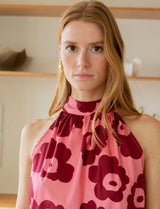 Robe rose fleurie Rosia