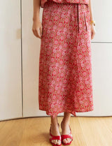 Alberta red floral skirt