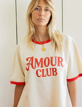 Ecru & Red Amour Club T-shirt