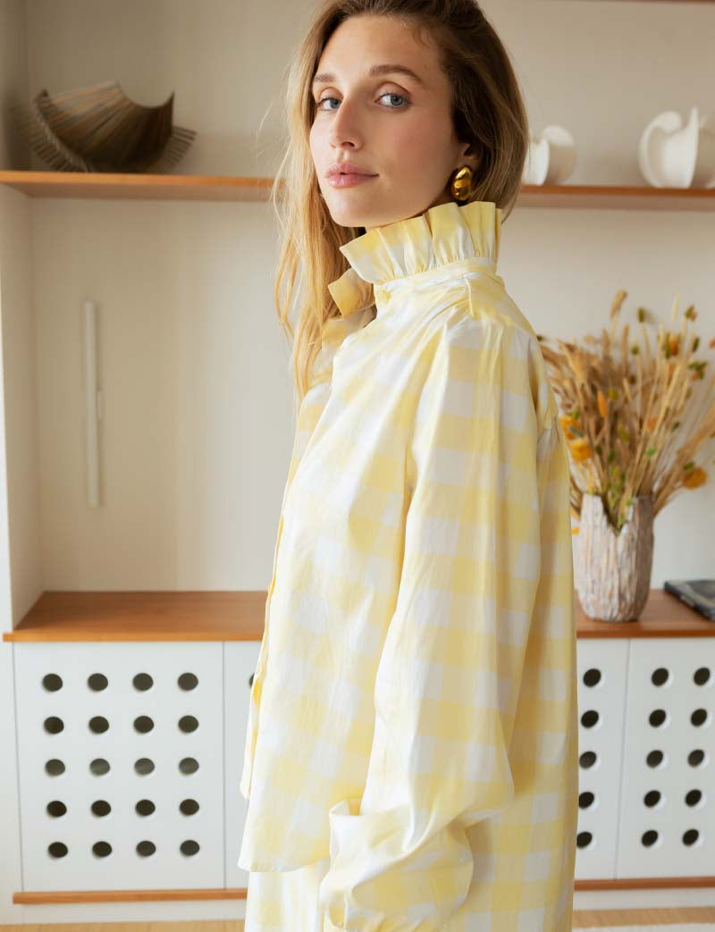 Chemise vichy jaune Gustava