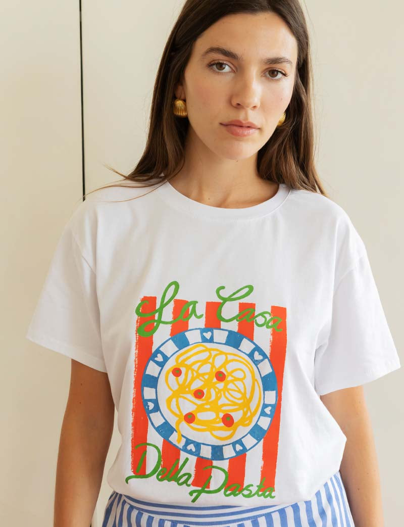 T-shirt blanc La Casa Della Pasta