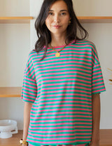 T-shirt vert & fuchsia Conrad
