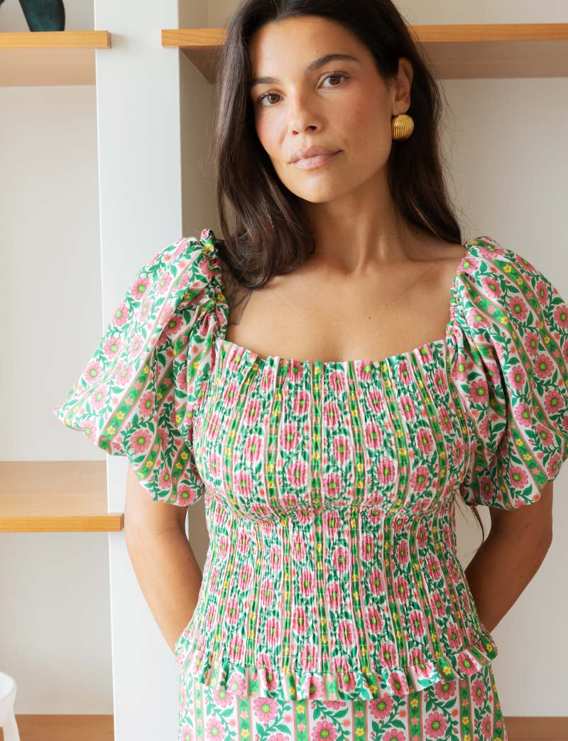 Top green floral Gael