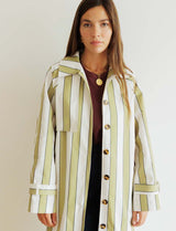 Jolly pistachio & ecru trench coat
