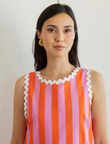 Vestido de rayas rosas y naranjas Juana
