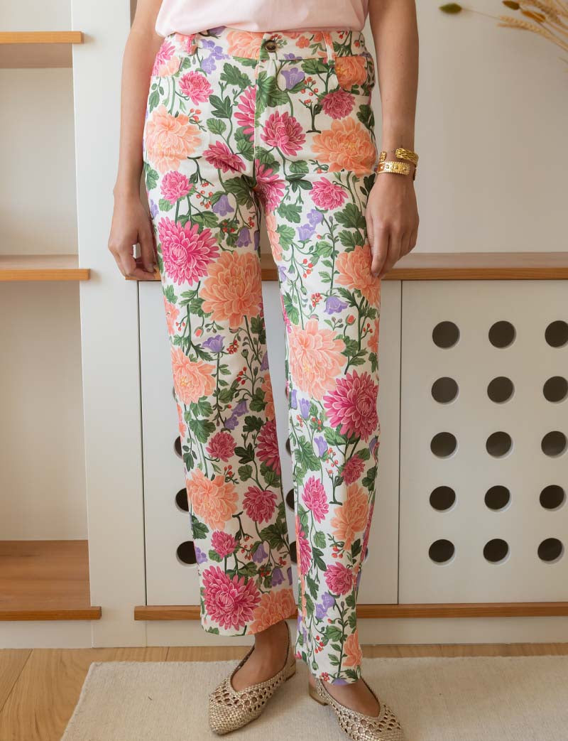 White Floral Jeans Jony