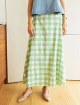 Jupe vichy vert Yvelle