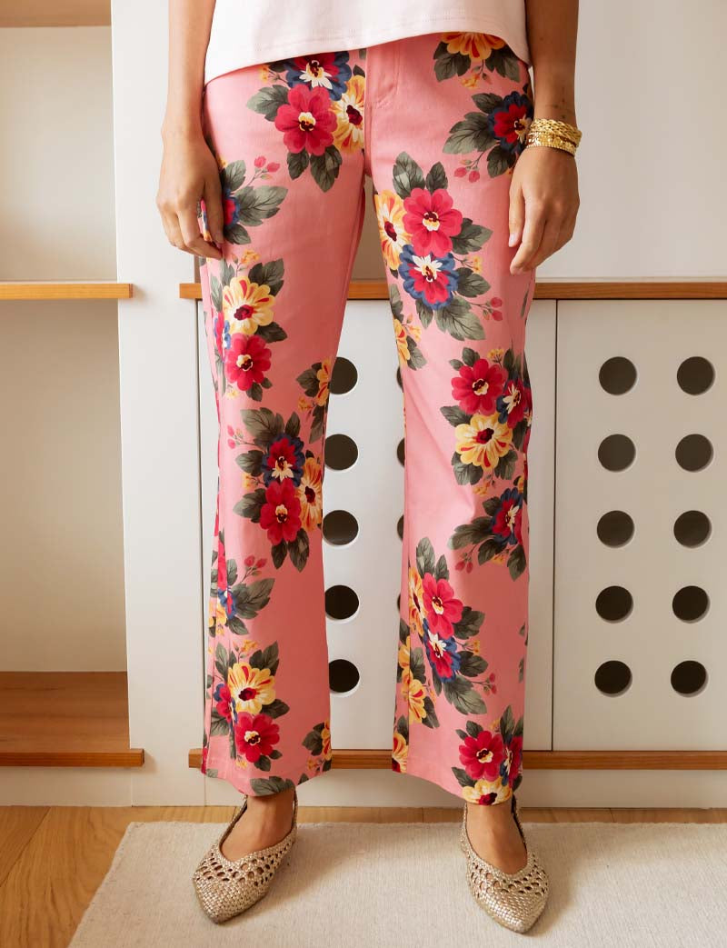 Floral Pink Jeans Jony