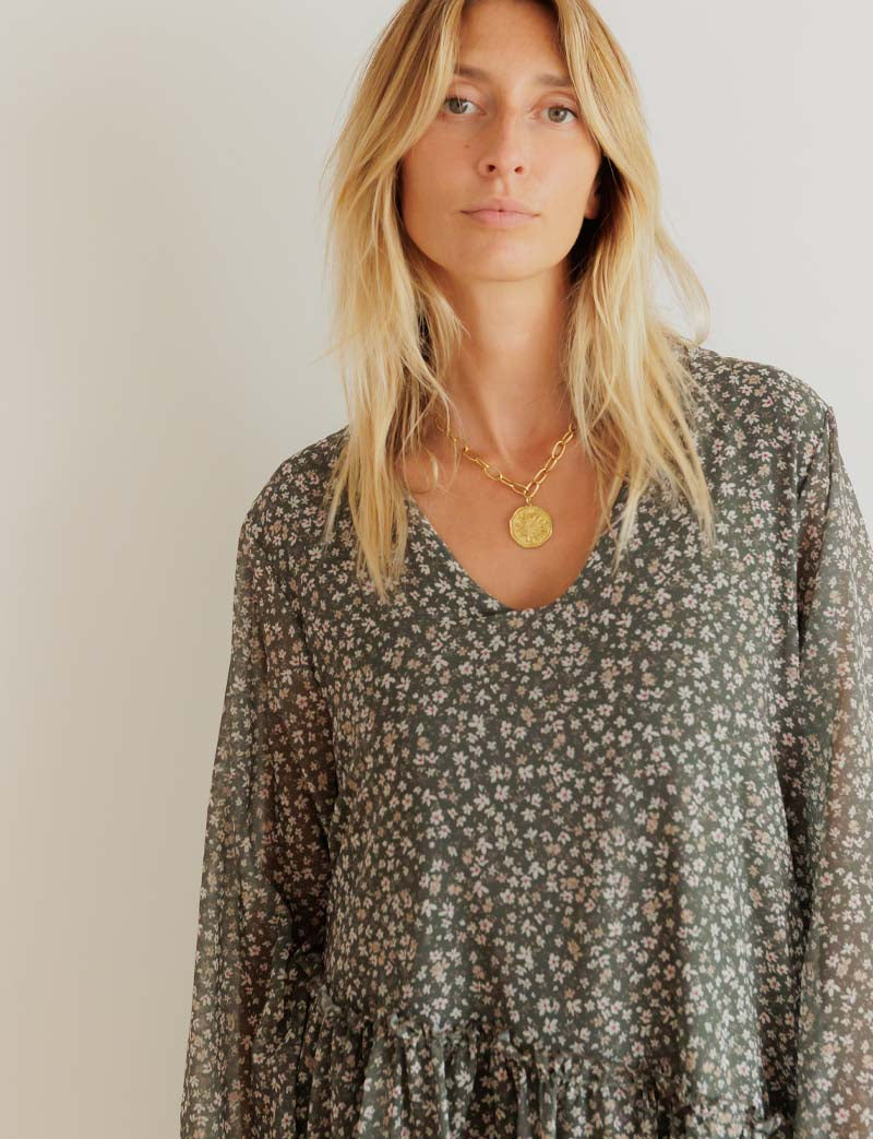 Green floral dress Maeva