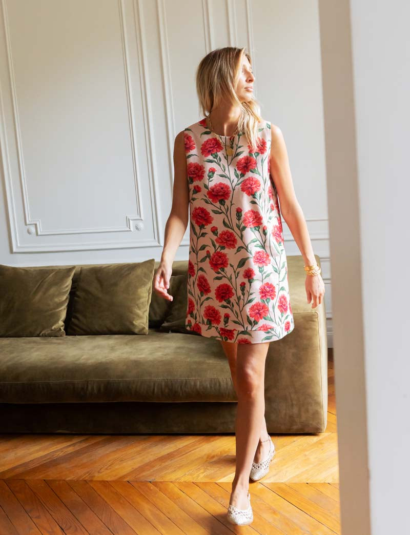 Bata rosa con flores Rini