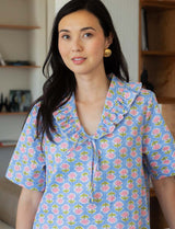 Robe bleue & fleurie Navi