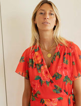 Red floral robe Hasina