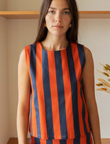 Jupe à rayures marine & orange Hely
