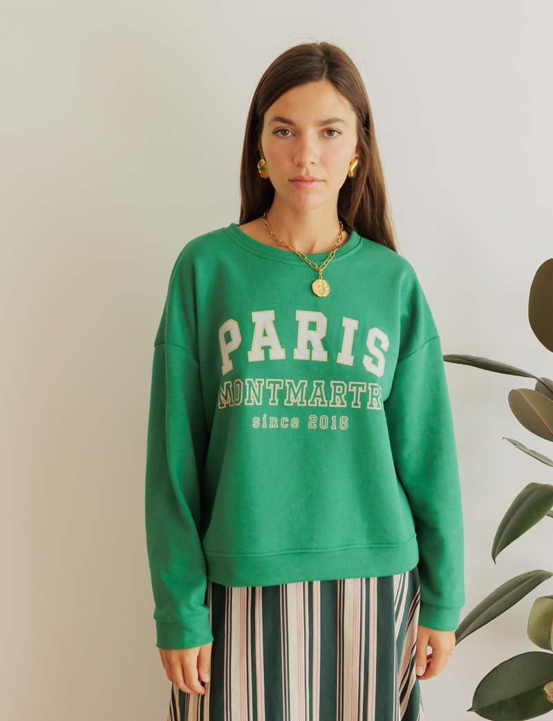 Sweat vert Paris Montmartre