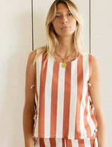 Terracotta striped top Ansy
