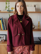 Burgundy coat Brady