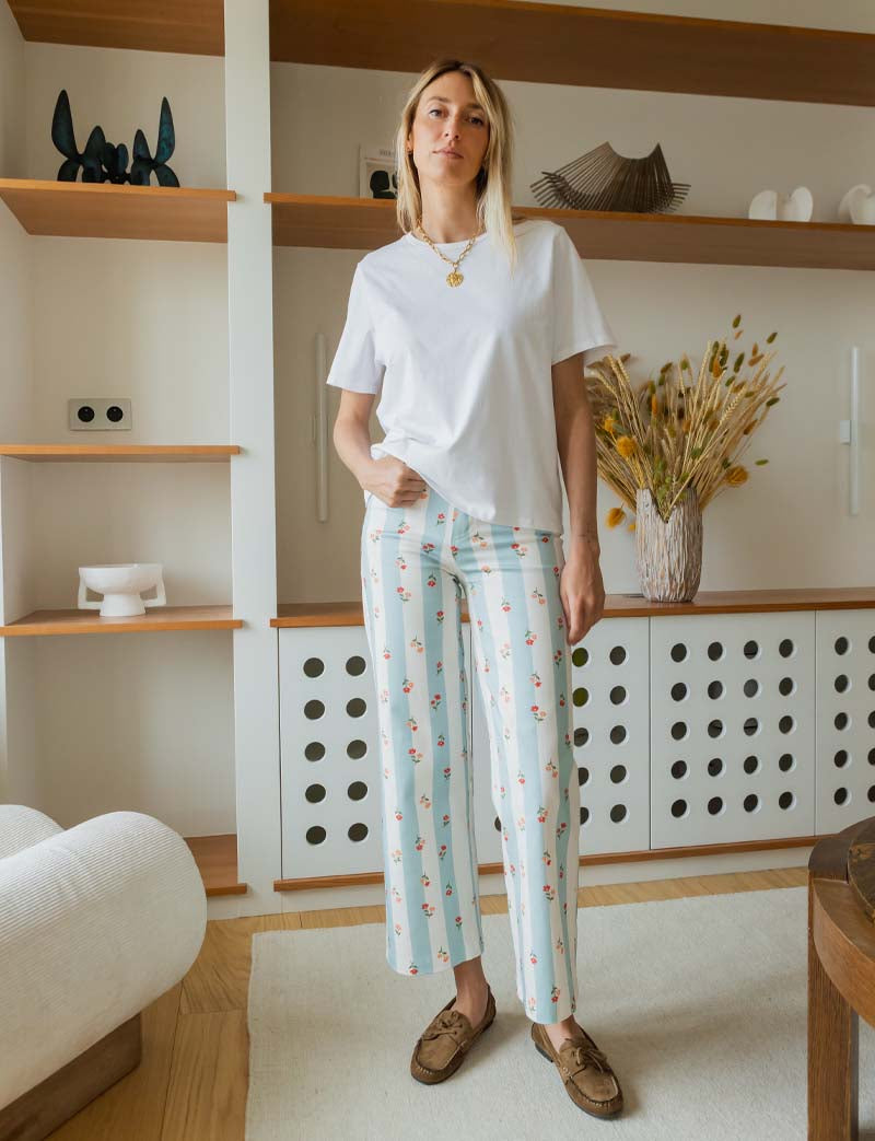 Striped & Floral Jeans Roby