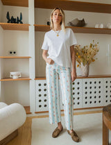 Jean à rayures & fleurs Roby