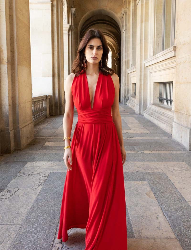 Robe multiposition rouge Annabella