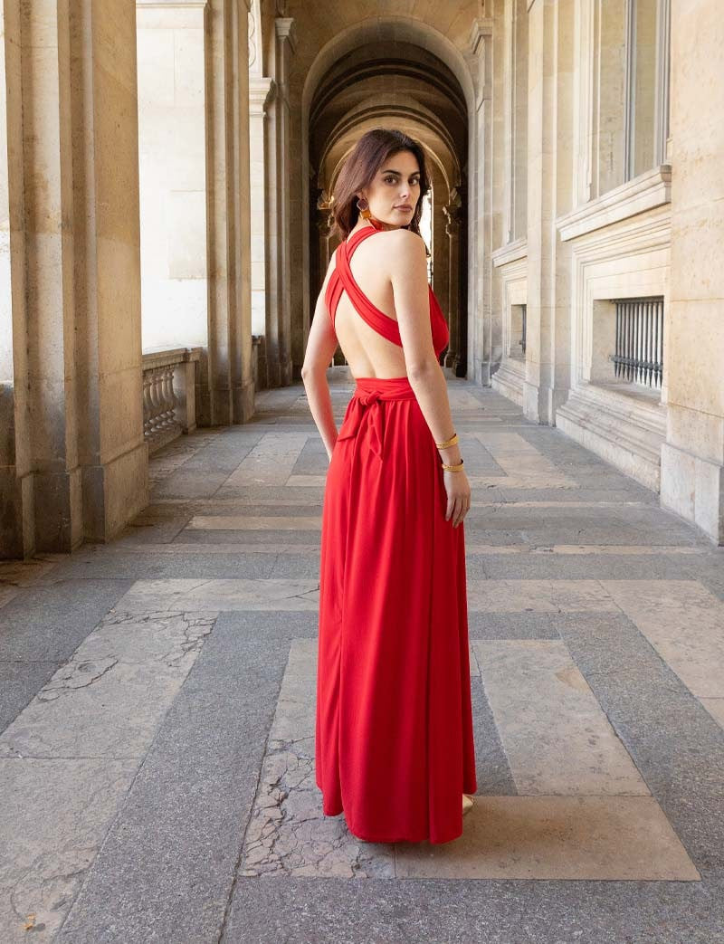 Robe multiposition rouge Annabella