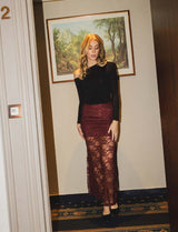 Becca burgundy skirt