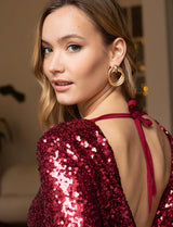 Vestido burdeos Shine