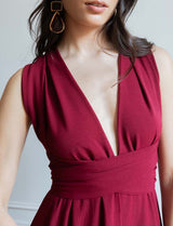 Loriana burgundy dress