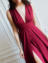 Loriana burgundy dress