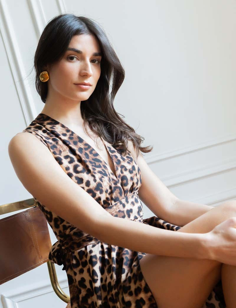 Loriana leopard print dress