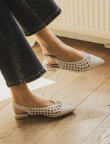 Nessi silver ballet flats