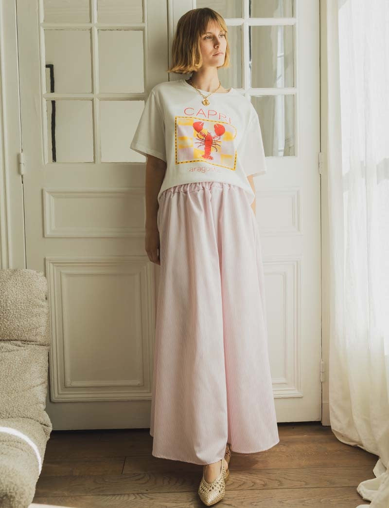 Jupe à rayures rose Orla