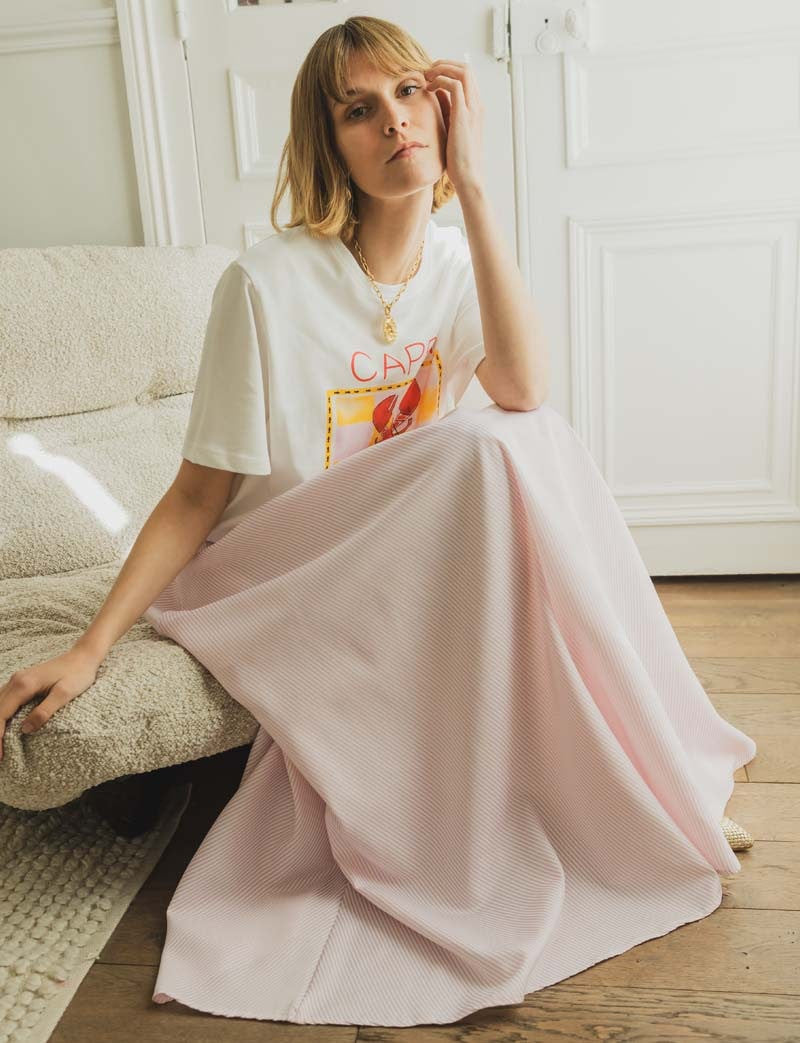 Jupe à rayures rose Orla
