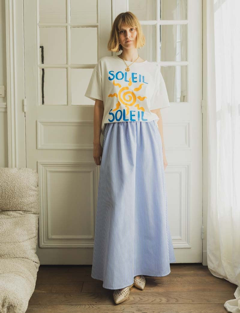 Jupe vichy ciel Nesse