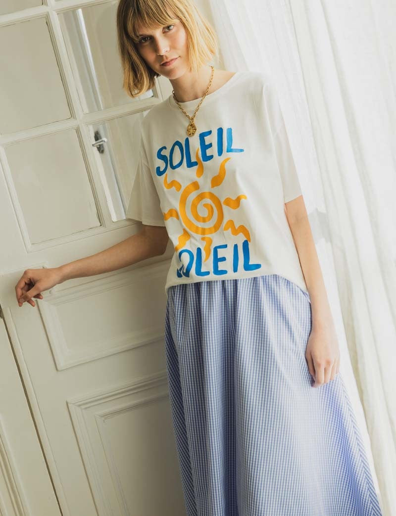 Jupe vichy ciel Nesse