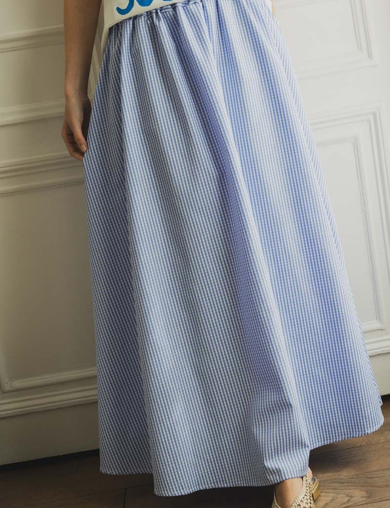 Jupe vichy ciel Nesse