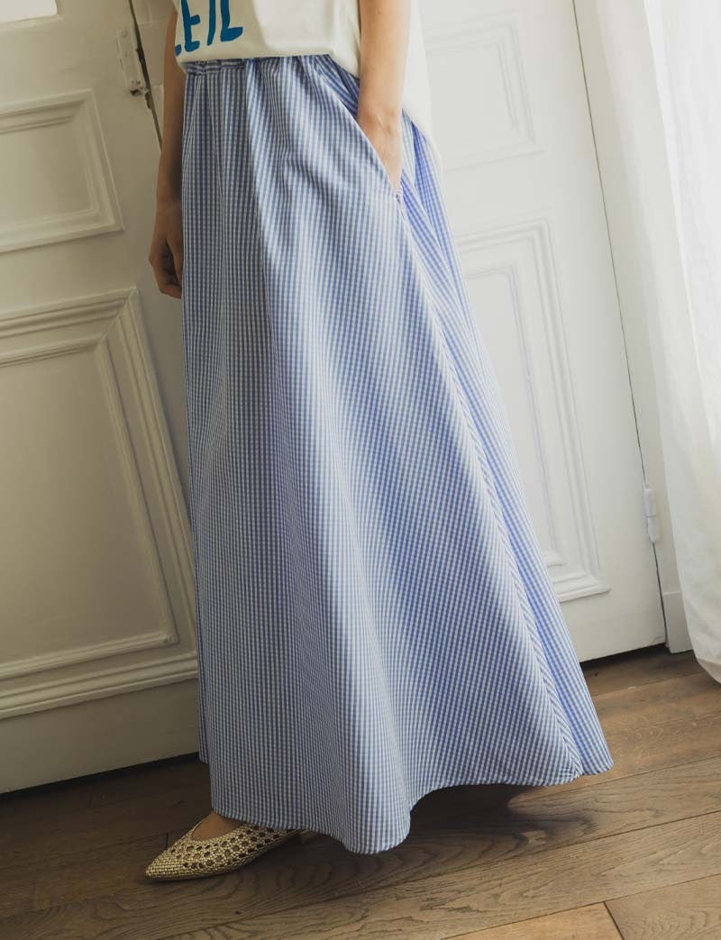 Jupe vichy ciel Nesse