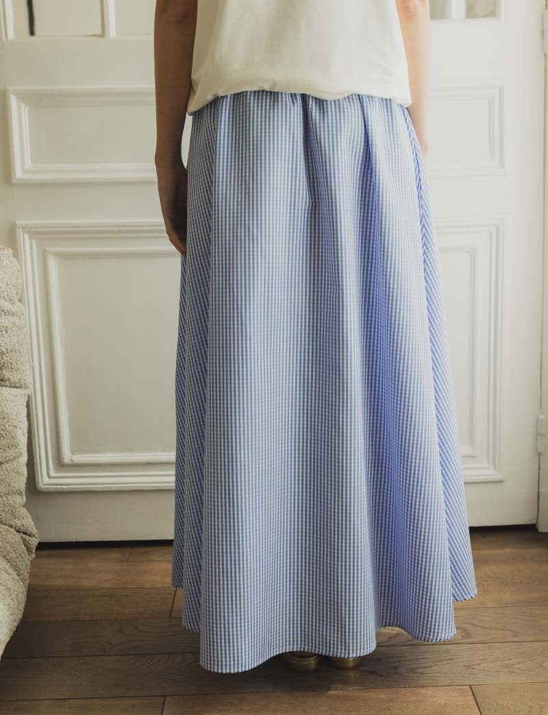 Jupe vichy ciel Nesse