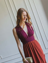 Robe bordeaux & terracotta Suzana